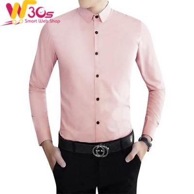Áo Sơ Mi Nam Tay Dài VFASHION VFS0022 - Hồng Phấn