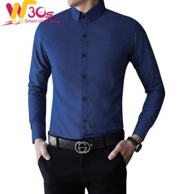 Áo Sơ Mi Nam Tay Dài VFASHION VFS0002 - Xanh Đậm