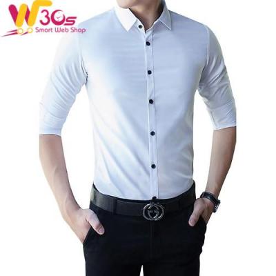 Áo Sơ Mi Nam Tay Dài VFASHION VFS0001 - Trắng